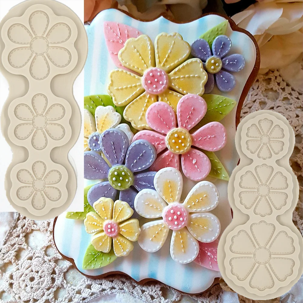 

Pretty Flower Silicone Resin Mold Kitchen Baking Tool DIY Cake Pastry Fondant Moulds Dessert Chocolate Lace Decoration Supplies