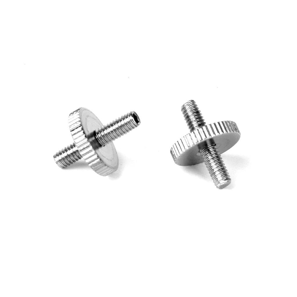 2pcs Mandolin Guitar Bridge Height Adjustment Screws W/Thumbwheels Nickle Plated