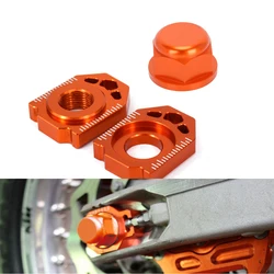 Ajustador de corrente traseira para motocicleta cnc, bloco de eixo da roda, porca cocer para ktm sx sxf xcfw exc excf 125 150 200 250 300 350 450 500