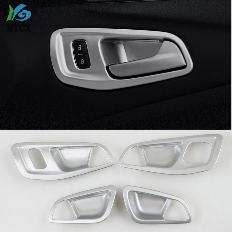 

For Ford Escape Kuga 2017 2018 4PCS Chrome Interior Inside Door Handle Bowl Cover Trim Catch Frame Bezel Molding