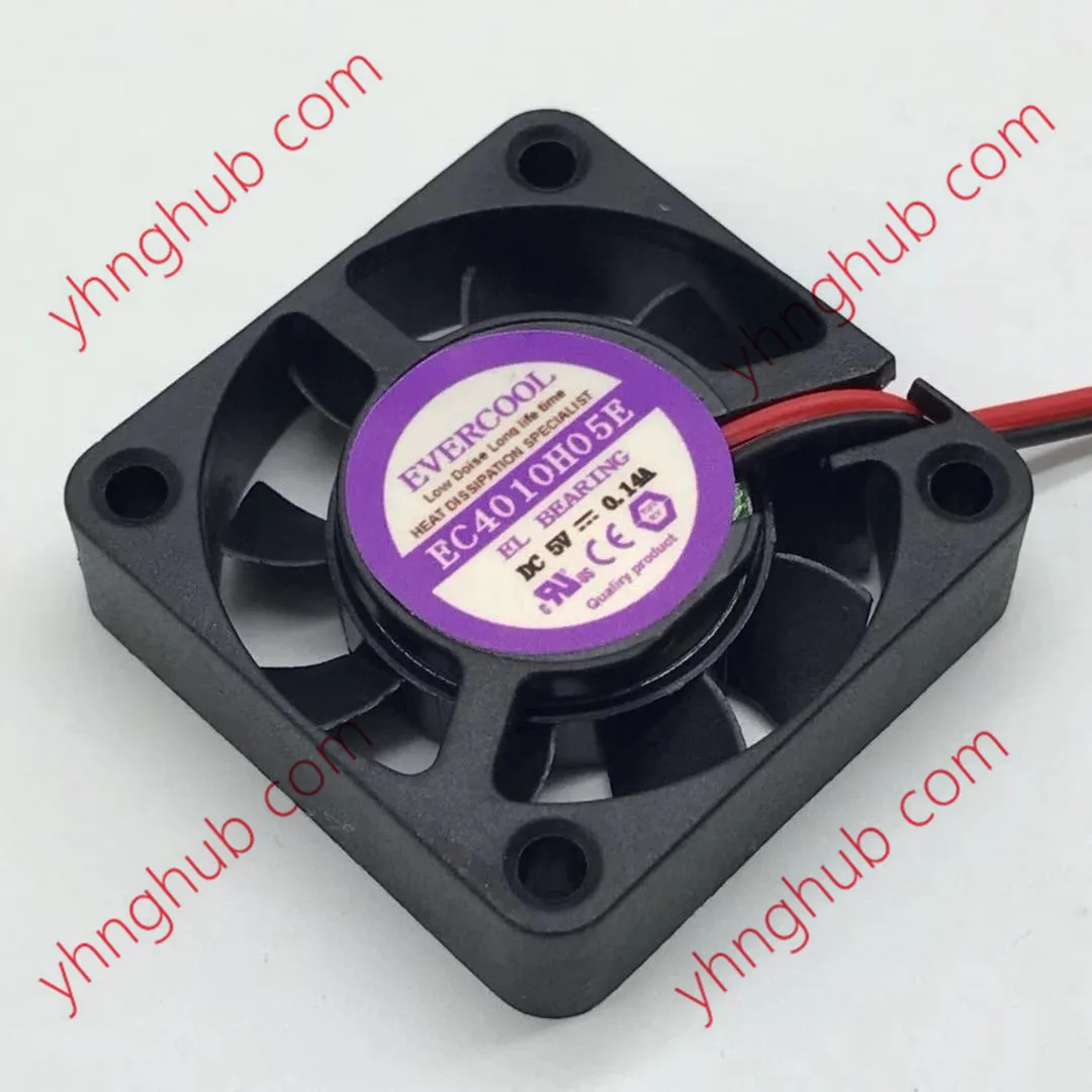 

EverCool EC4010H05E DC 5V 0.14A 40x40x10mm 2-Wire Server Cooling Fan