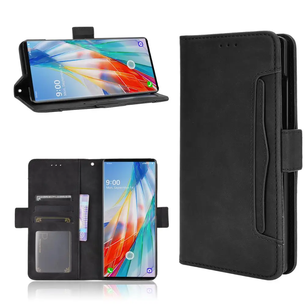 

For LG Wing 5G 2020 Case Premium Leather Wallet Leather Flip Multi-card slot Cover For LG Wing LGWing 5G 2020 5G Case 6.8 inch