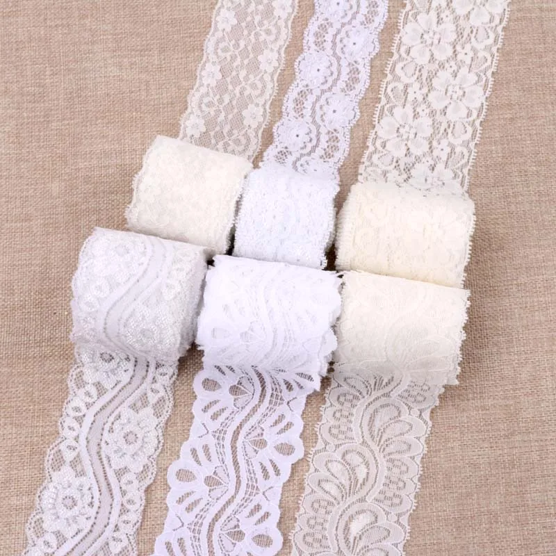 24 design High Quanlity Net Lace Trim Wide Embroidered White Lace Ribbon For DIY Craft 1 yard