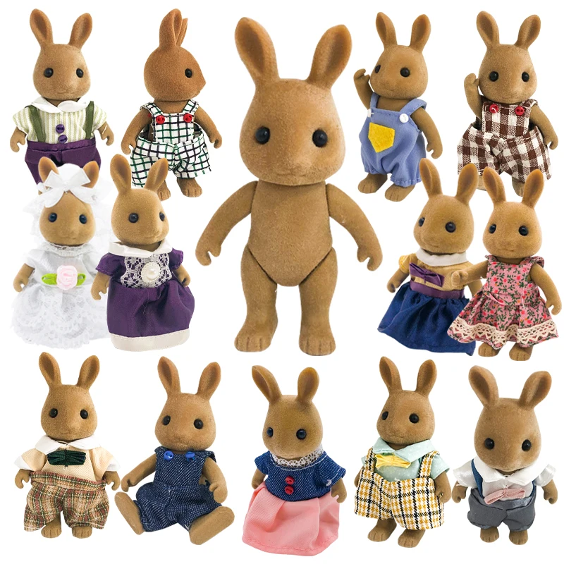 Miniature 1/12 Forest Animal Family House Children's Simulation Toy Rabbit Clothes 9 Styles Girl Pretend Play Doll's Accessories