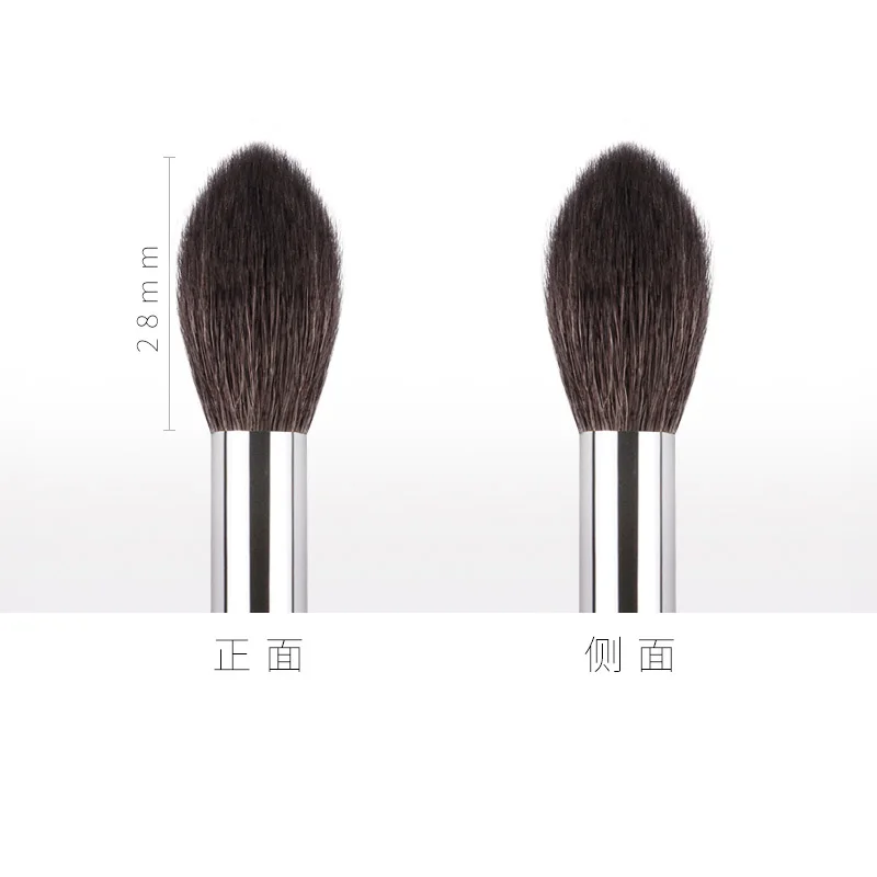 1pc High quality Pro Goat hair Highlighter Makeup brushes Flame shape Highlight Make up brushes Ebony handle cosmetic tools