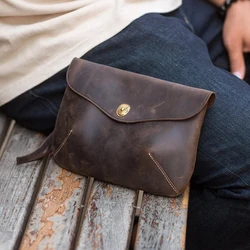 Luufan Genuine Leather Clutch Bag For Men Big Zipper Wallet Women Shoulder Bag Male Cowskin Hand Wallets With Belt Phone Pouch