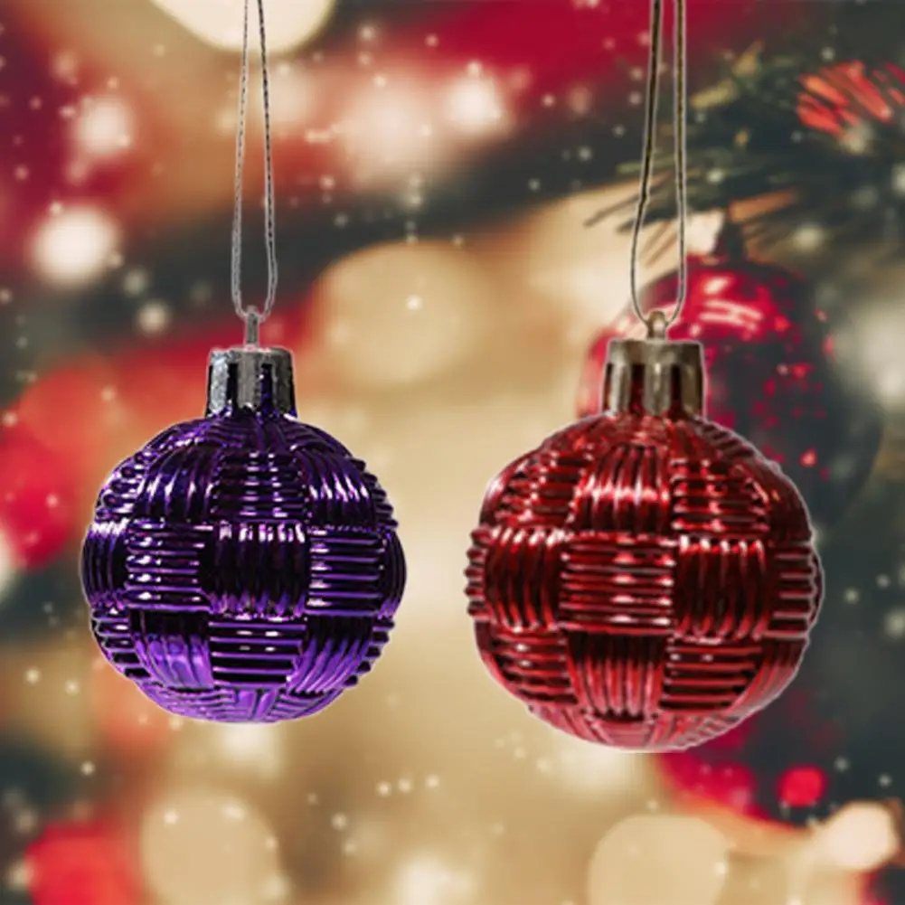 1 caja de bolas de Navidad antideformadas, colgantes de plástico brillante para fiesta de Navidad, adornos, decoración del hogar