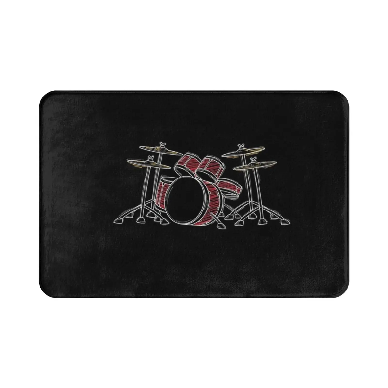 Drummer Drums Carpet Mat Rug Cushion Soft Non-Slip Drums Drummer Drumsticks Music Musician Musical Instrument Instrument