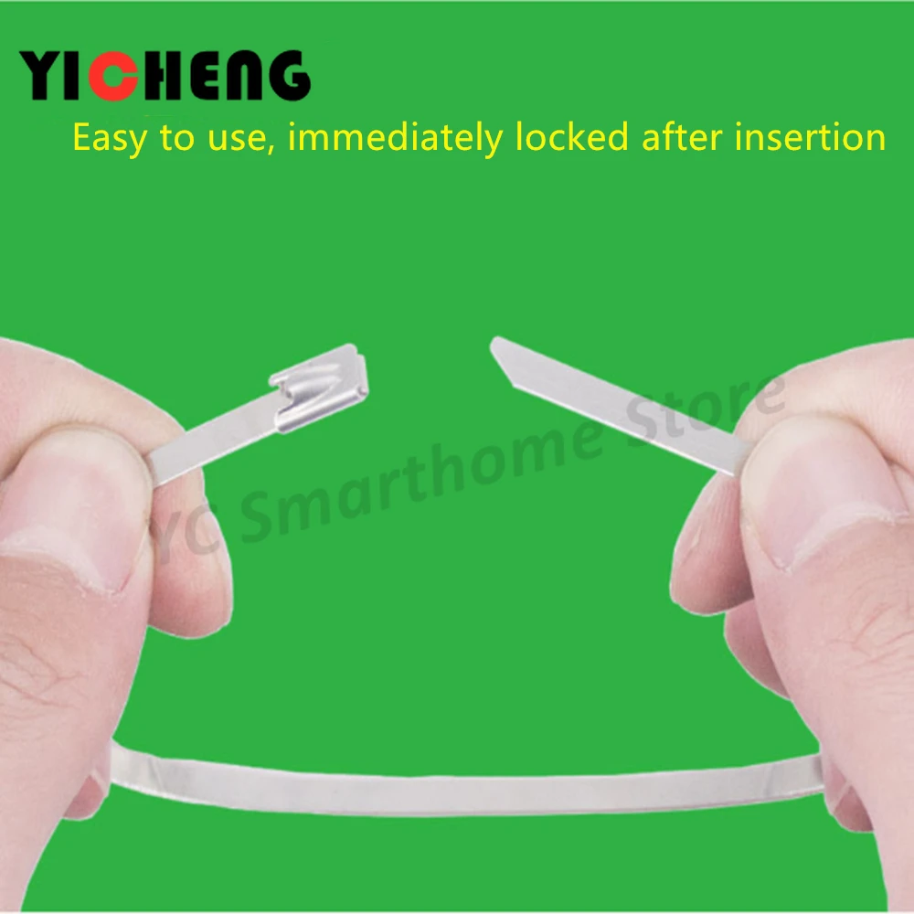 100Pcs steel cable tie 4.6MM self-locking cable tie metal  tie 201/304/316 stainless steel material outdoor oxidation resistance