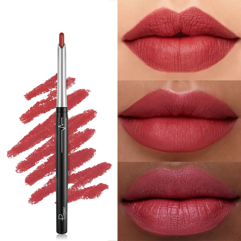 Pudaier Stereo Matte 17 Color Lip Pencil Automatically Decolorizing Eyeshadow, Eyeliner, Red Lipstick Makeup Cosmetic Gift