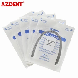 5 opakowań AZDENT Dental Orthodontic Arch Wires Heat Thermal Activated NITI Alloy Rectangular Shape Ovoid Form 10 sztuk w opakowaniu