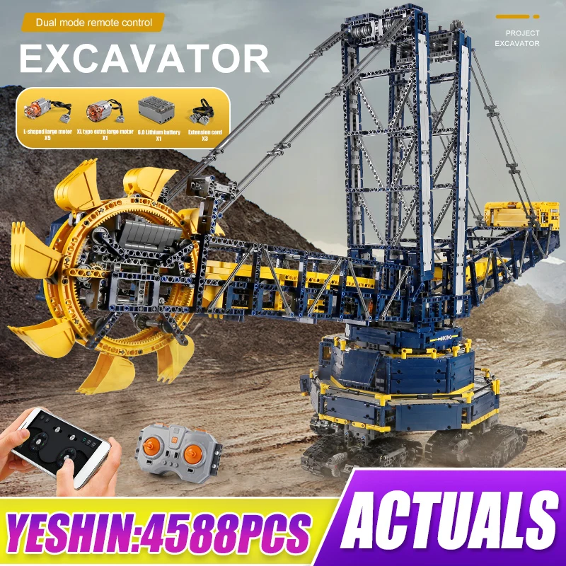 

MOULD KING Technical 17006 Bucket Wheel Excavator APP Remote Controlled MOC Building Block Bricks Model Toys