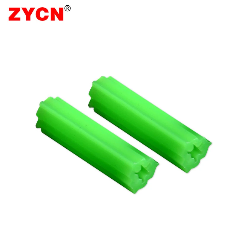 500 pz tubo di espansione in plastica verde 6mm 8mm tappo in gomma colonna in Nylon vite ancoraggio autofilettante bullone di ancoraggio per