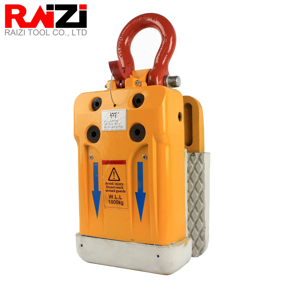 Raizi Stone Slab Lifter with White/Black Rubber Lined Grip Range 15mm-60mm Granite Marble 1000kg Stone Slate Clip Lifting Tools