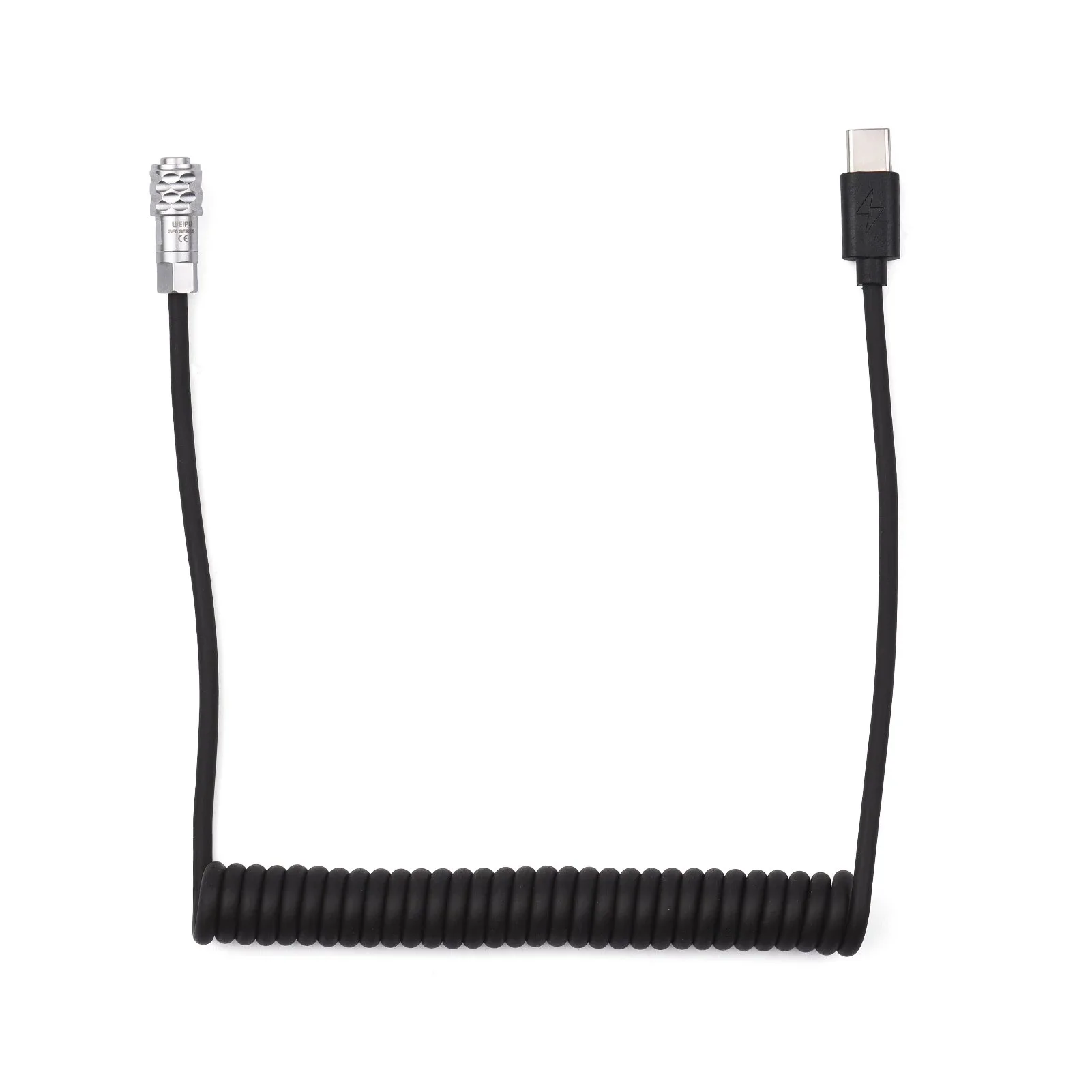 New PD 12V 3A USB Type C To 2 Pin Coiled Spring Extension Power Cable Cord for Blackmagic Pocket Cinema BMPCC 4K 6K Pro Camera