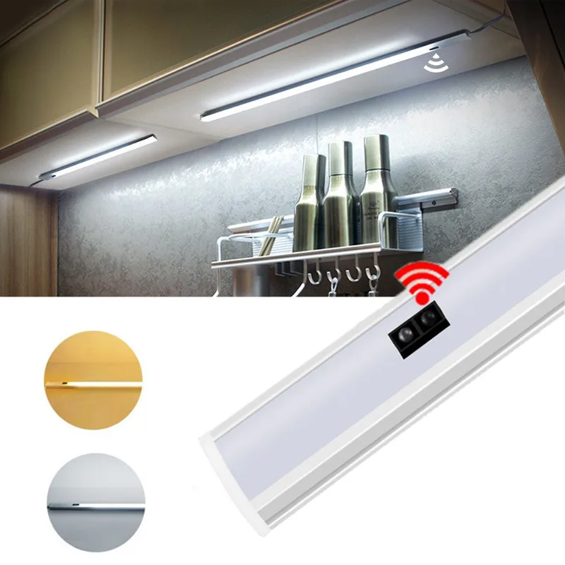 

Hand Sweep Motion Sensor Switch LED Under Cabinet Kitchen Light Wardrobe Closet Night Lights 30/40/50cm LED Bar Light Home Lamp