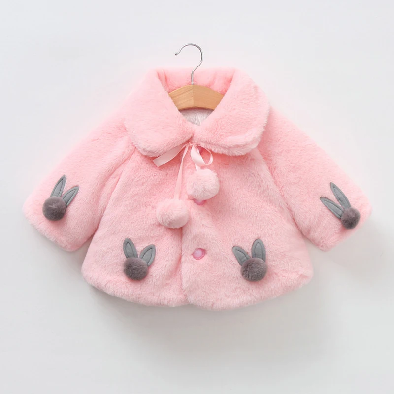 2023 Winter Jacket For Baby Girl Clothes Cute Christmas Little Princess Cloak Autumn Warm Faux Fur Girls Coat Plush Baby Outwear