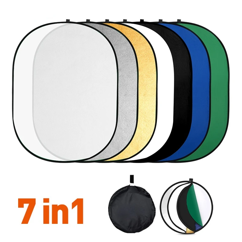 

7 in 1 Reflector For Photo Studio Photography Accessories Handhold Collapsible Portable Light Diffuser 7in1 Colors Reflector