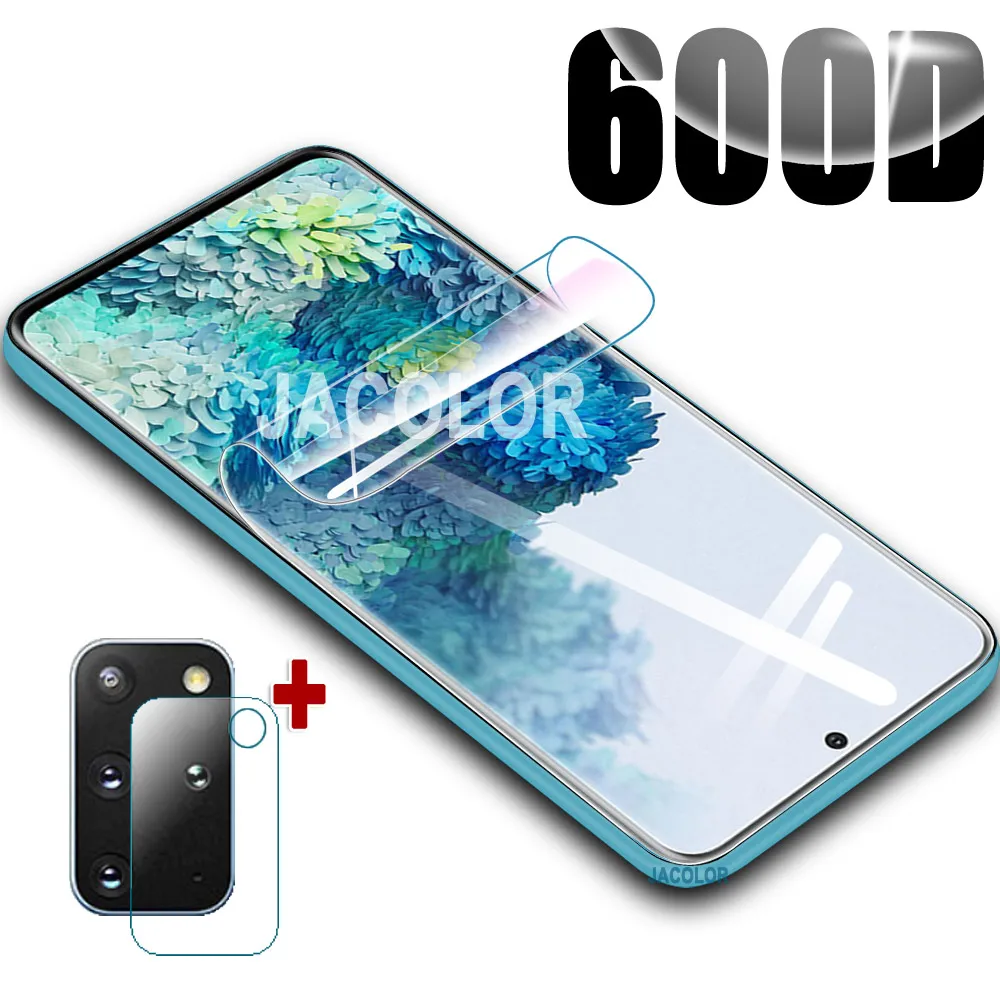 2in1 Hydrogel Film For Samsung Galaxy S20 Ultra 5G Screen Protector+Camera Glass S20Ultra S20+ S 20 Plus Water Gel Safety Fim