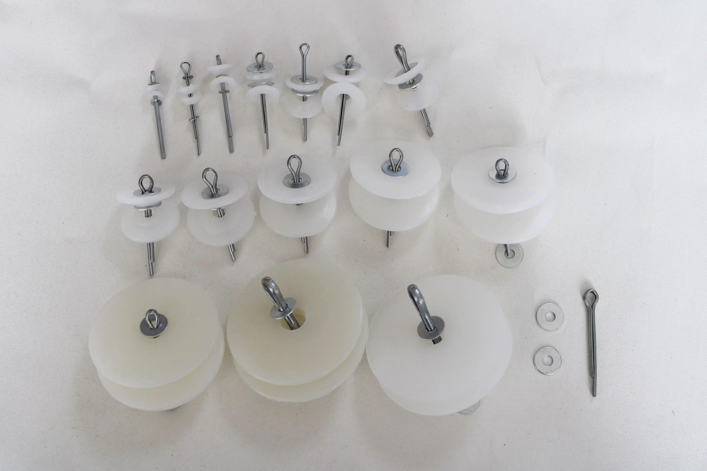 

20set- 8mm-60mm white tray space+Split pin + 2pcs meteal washer movable joint for toy or leather fixed findings