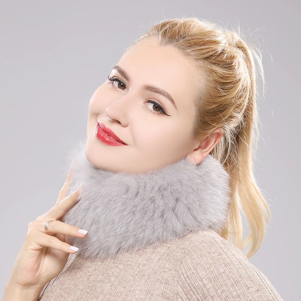 Hot Sale Brand Women Real Fox Fur Scarf Girls Warm Soft Knitted Good Elastic Real Fox Fur Headband Natural Fox Fur Ring Scarves