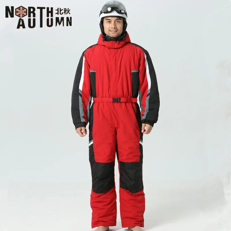 Monos de esquí al aire libre para hombre, trajes de esquí térmicos impermeables a prueba de viento, traje de snowboard de una pieza, ropa cálida,
