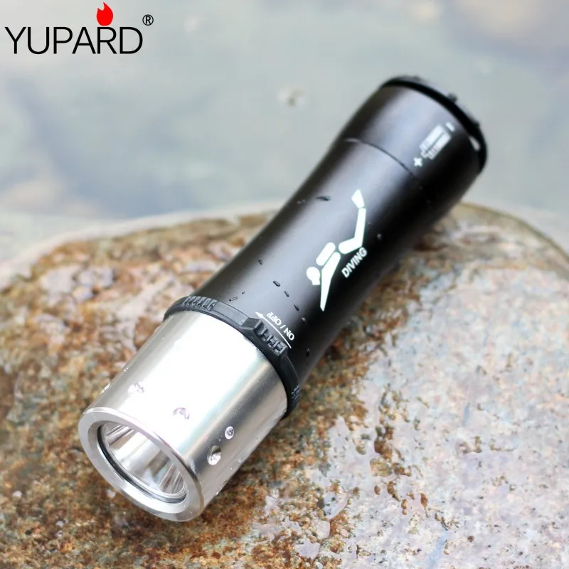 

YUPARD XM-L2 T6 LED diving diver Underwater Waterproof Flashlight headlight Torch Light rechargeable 26650 18650 AAA