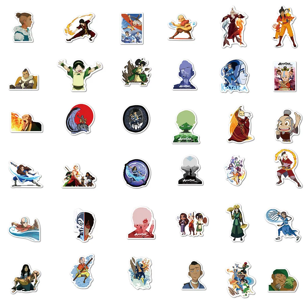 100 Pcs Cartoon Anime Stickers Avatar The Last Airbender Aang Katara Sokka Waterproof Stationery Stickers DIY Scrapbooking Diary