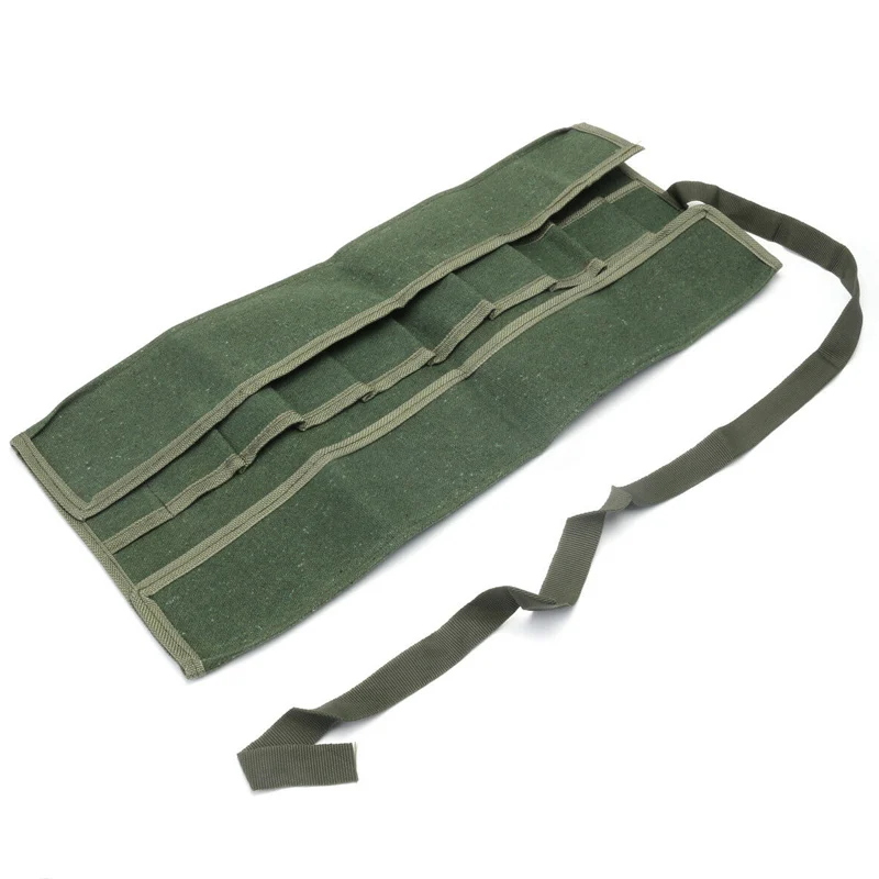 Army Green Bonsai Storage Package Roll Bag Garden Repair Tool Pliers Scissors Canvas Tools Storage Bags 60x43cm