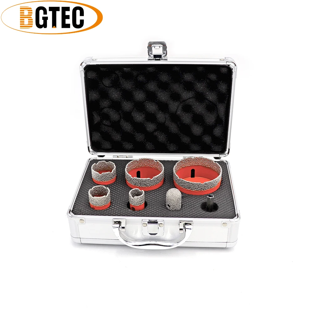 

BGTEC 1set M14 20/28/35/55/68/F20/HEX Vacuum Brazed Diamond Drill Core Bits With Box Hole Saw Granite Marble Ceramic Finger Bit