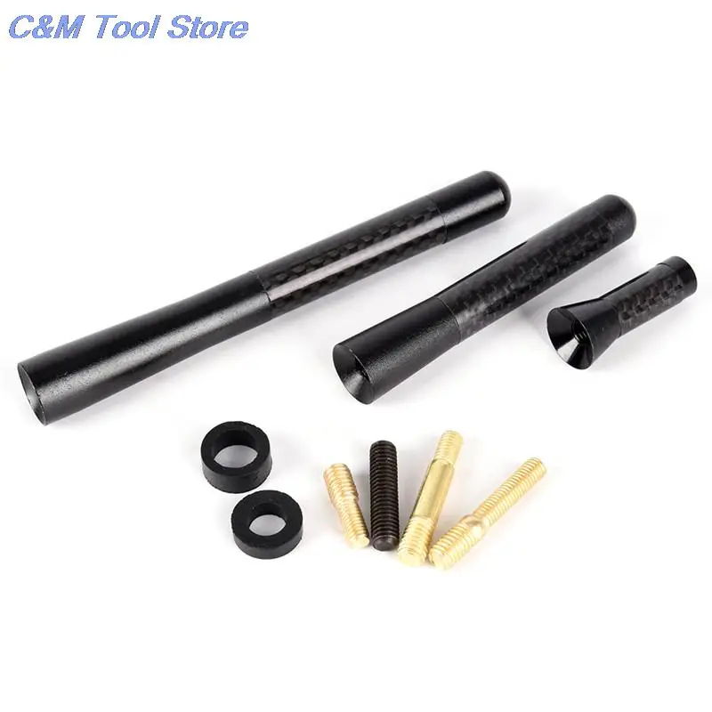 1pc Car Stying Car Auto Mini Carbon Fiber Short Stubby Screw On Aerial Antenna Mast Multi Style