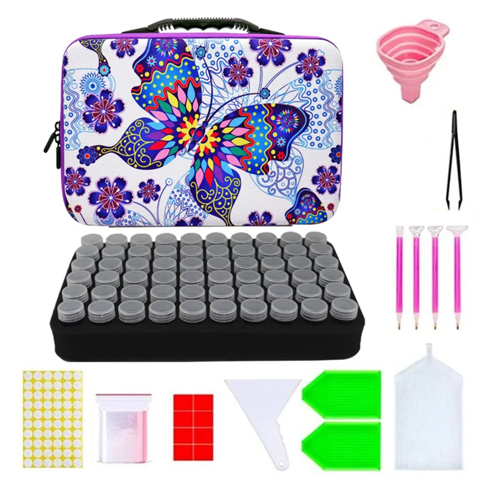 New 5D Diamond Painting Tools 60 Slot Storage Box Kits Diamond Embroidery Accessories Sets Glue Pen Clay Tray Stylo Sticker Set