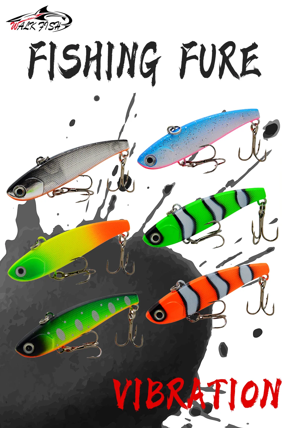 WALK FISH Sinking Vibration Fishing Lure 10g 14g 18g 22g Hard Bait Artificial VIB Winter Ice Fishing Pike Bait Tackle Isca Pech