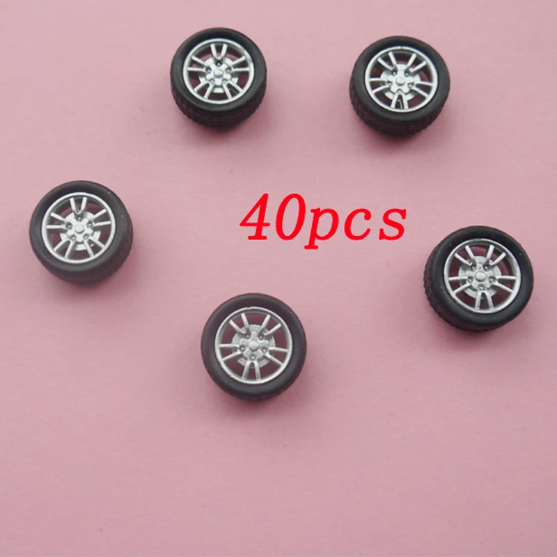 40pcs Plastic Rubber Micro Wheel 2mm Shaft Landing Gear Tire Mini Glider 16mm Wheels 4WD Car Parts for RC Toy  Accessories