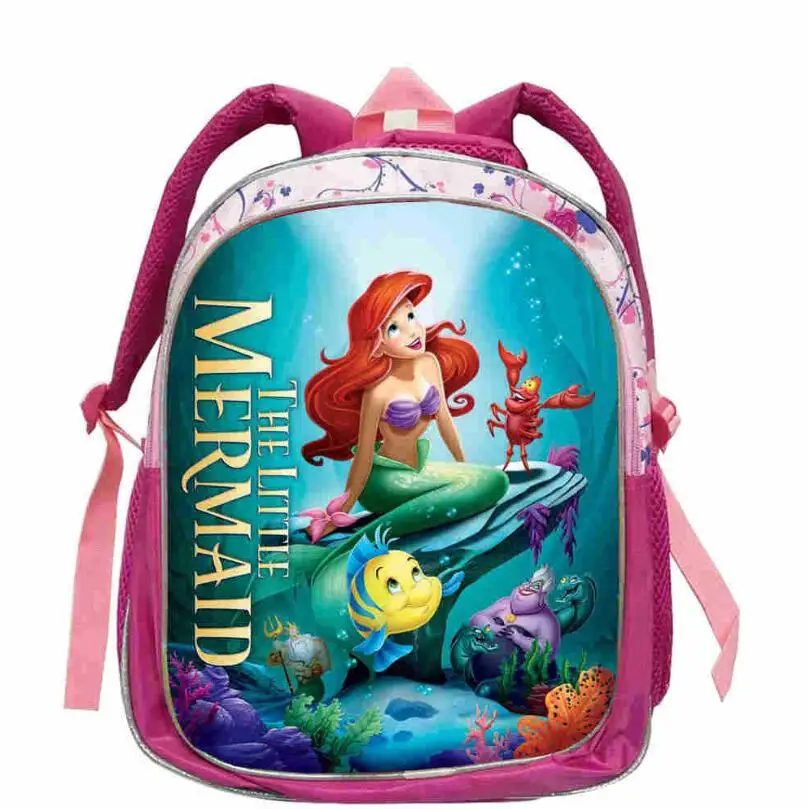 The Little Mermaid Ariel Backpack Princess Kids School Bag Fairy Tale Schoolbag Book Bags for Teen Girls mochila