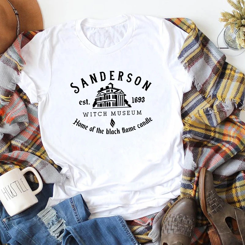 Sanderson Witch Museum T-shirt High Quality Women Graphic Witchy Tee Shirt Top Funny Autumn Halloween Party Gift Tshirt Camiseta