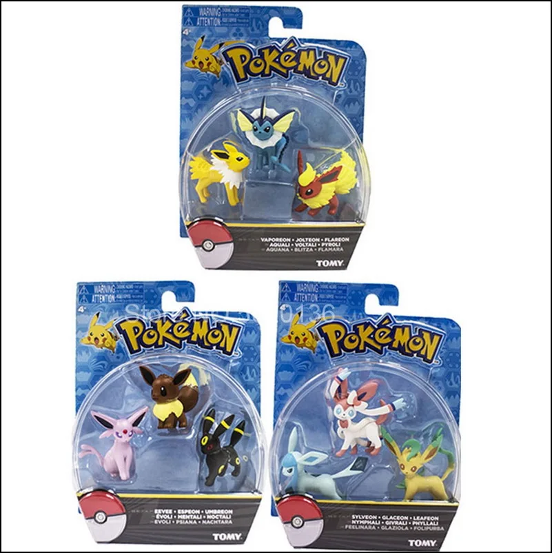 Takara Tomy Vaporeon Jolteon Flareon Espeon Umbreon Leafeon Glaceon Eeveelution Anime Pokemon Eevee Figure Doll Toy Gift for Kid