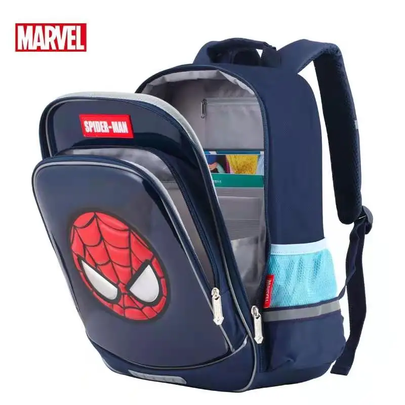 Disney New School Bags For Boys Primary Student Shoulder Backpack Captain America Spider Man Grade 1-5 Large Capacity Mochila