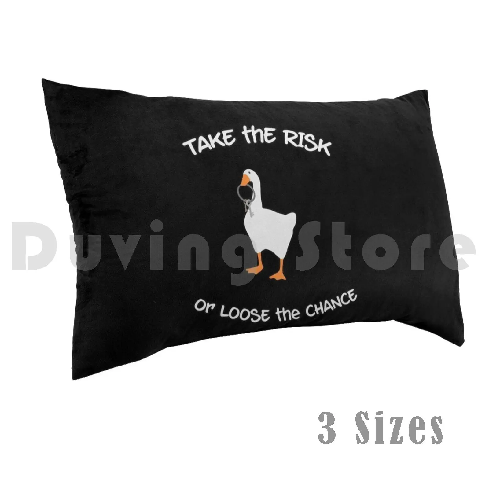 Like The Goose Say's , Take A Risk ( Dark )Pillow case Risk Geek 12 Rules For Life Canadian Chance