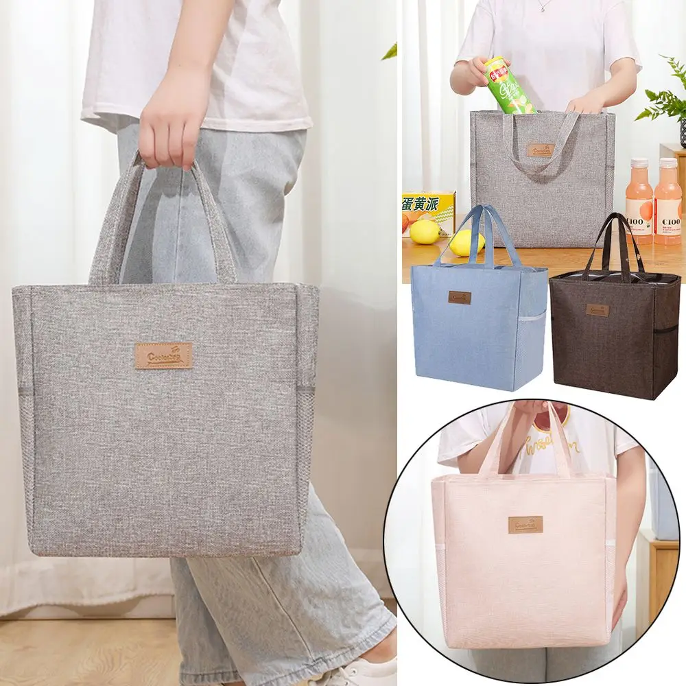 

Portable Lunch Bag Women Thermal Insulated Lunch Box Tote Cooler Handbag Bento Pouch Dinner Container School Food Storage Bags