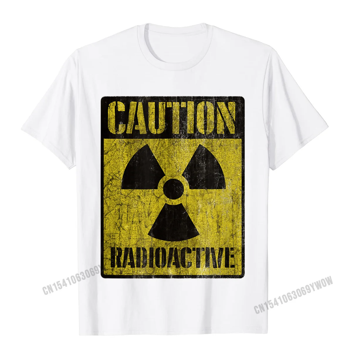 Grunge Caution Radioactive Tshirts for Men Camisas 2023 New Design Funny Top T-Shirts Printed Tops Tees Cotton