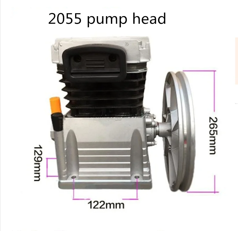 Air Compressor Head Pump 2.2KW Piston Type Double Cylinder Pump Head 1300rpm 1 Stage 11 Bar Head Construction