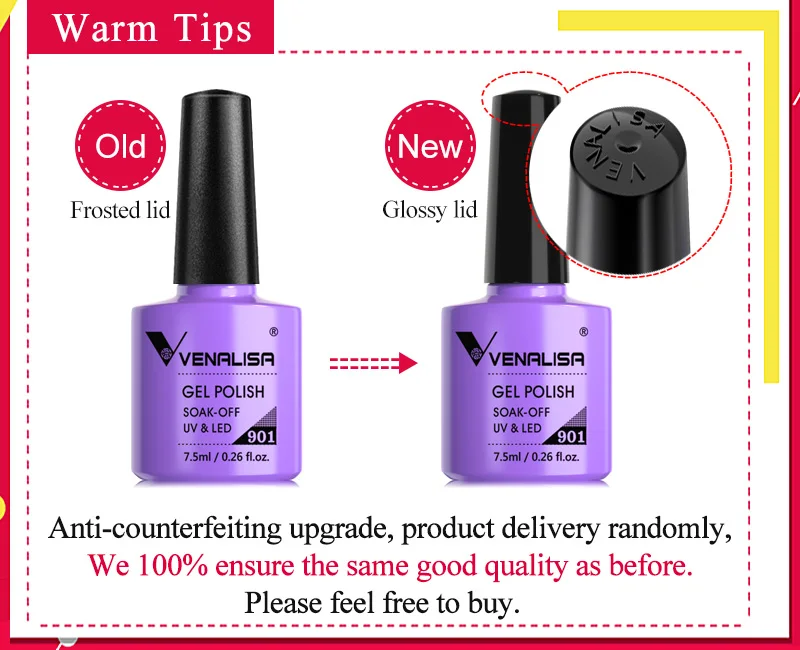 # 61508 Venalisa ใหม่ยี่ห้อ 100% เจล Soak Off UV LED เล็บเจล UV เจลเล็บ Primer Base Top Coat เคล็ดลับเล็บ