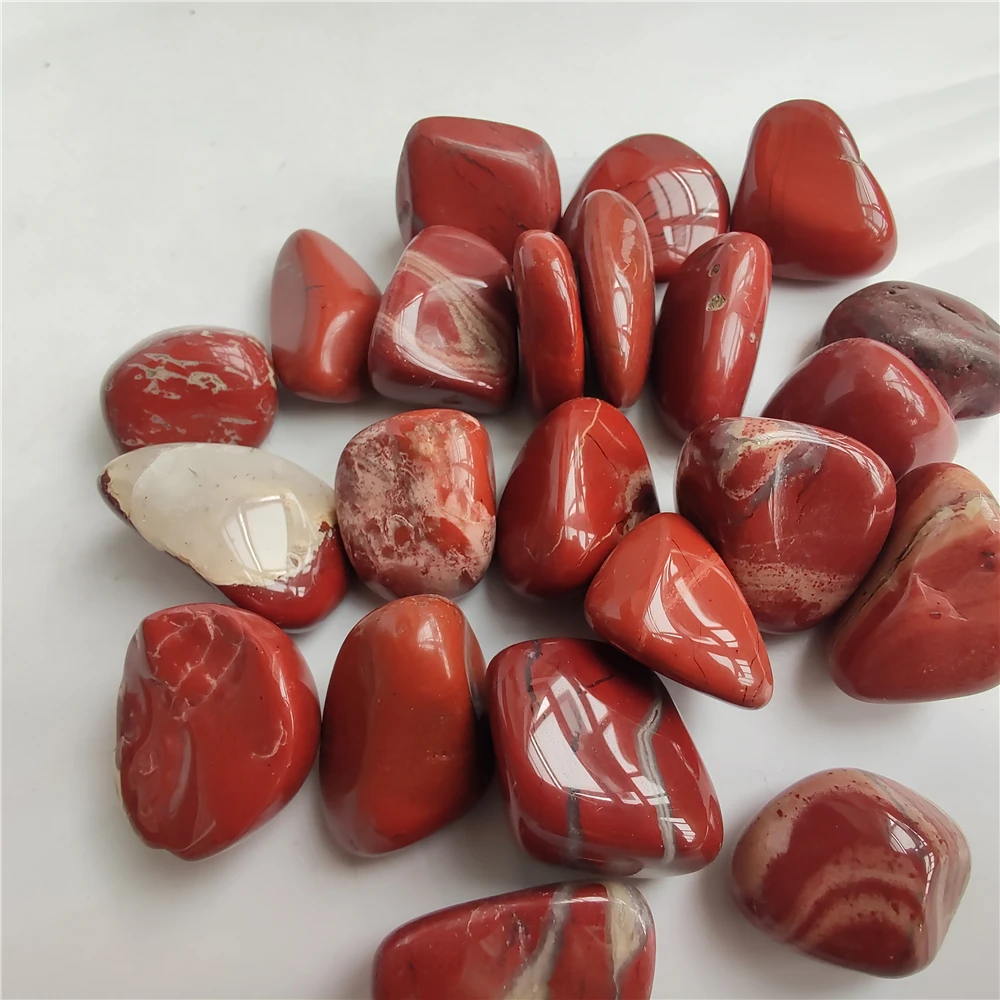 20mm-40mm Natural Red Jasper Tumble Stones Polished Stone Healing Crystal Gemstones Fish Tank Aquarium Decor Home Ornament Stone