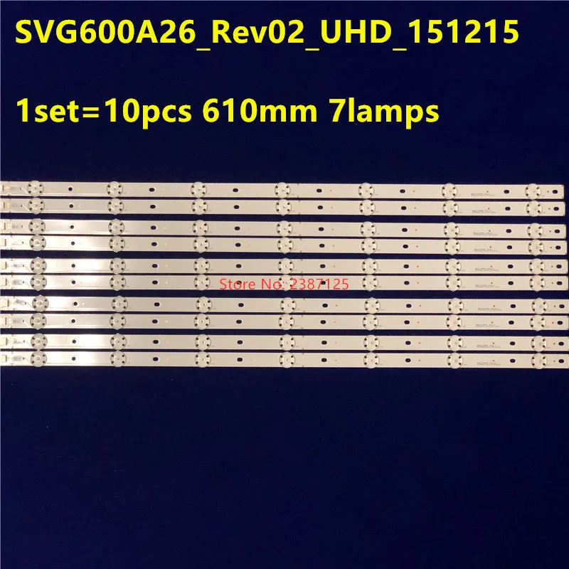 Nouveau Kit 10PCS 3V 610mm LED Rétro-Éclairage Bande 7 lampes pour Vizio E60U-D3 SVG600A26 _ Rev02 _ UHD _ 151215