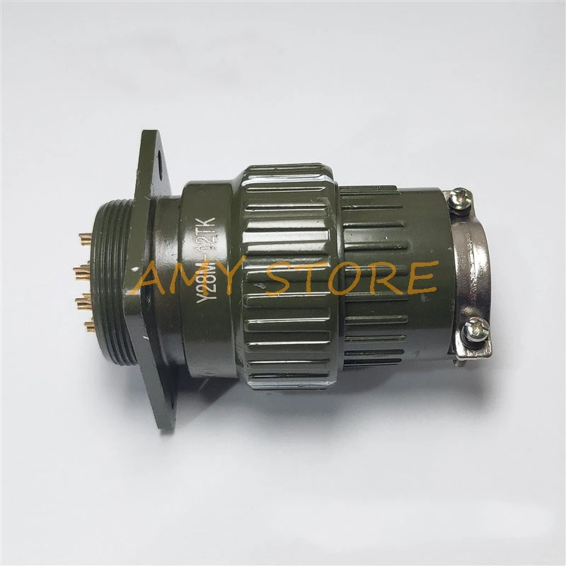 Y2M-19TK Y28M-4/7/8/10/12/14/19/24/32/37 Pins Cylindrical Circular Connector Army Green Aviation Plug Socket