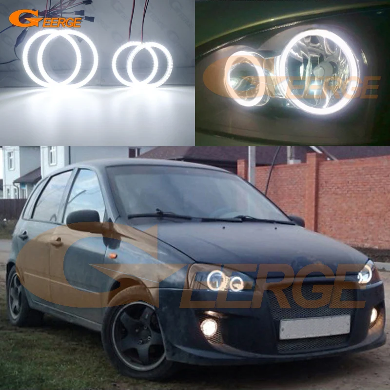 

Для Lada Kalina 1119 1118 1117 119 117 2005-2013 ультра яркий SMD светодиодный комплект колец с ореолом ангельских глаз дневного света