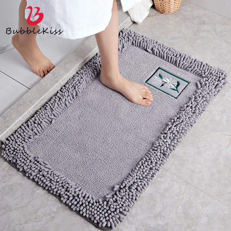 

Bubble Kiss High Quality Bathroom Carpet Anti-slip Bath Rug Outdoor Shower Room Rugs Flocking Bathroom Floor Mat Toilet Door Mat