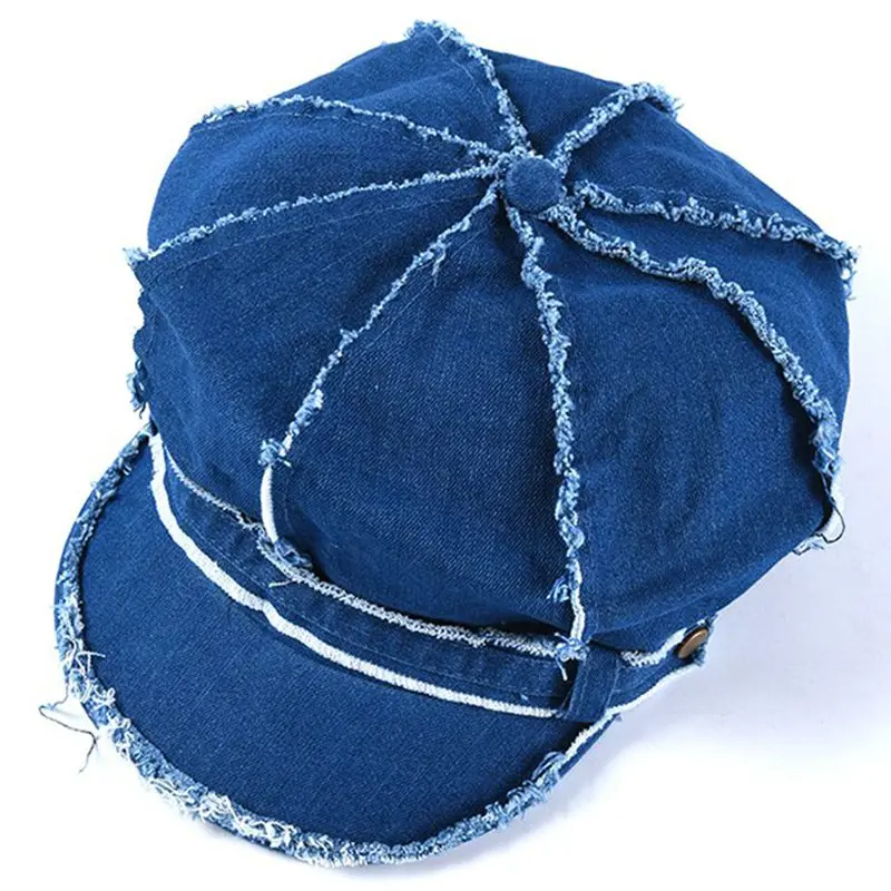 JNKET  Spring Summer Beret Hat  Casual  Octagonal Cap Women's Flat Caps Retro Denim Newsboy Hat Cotton Hat Beret Cap  Casquette