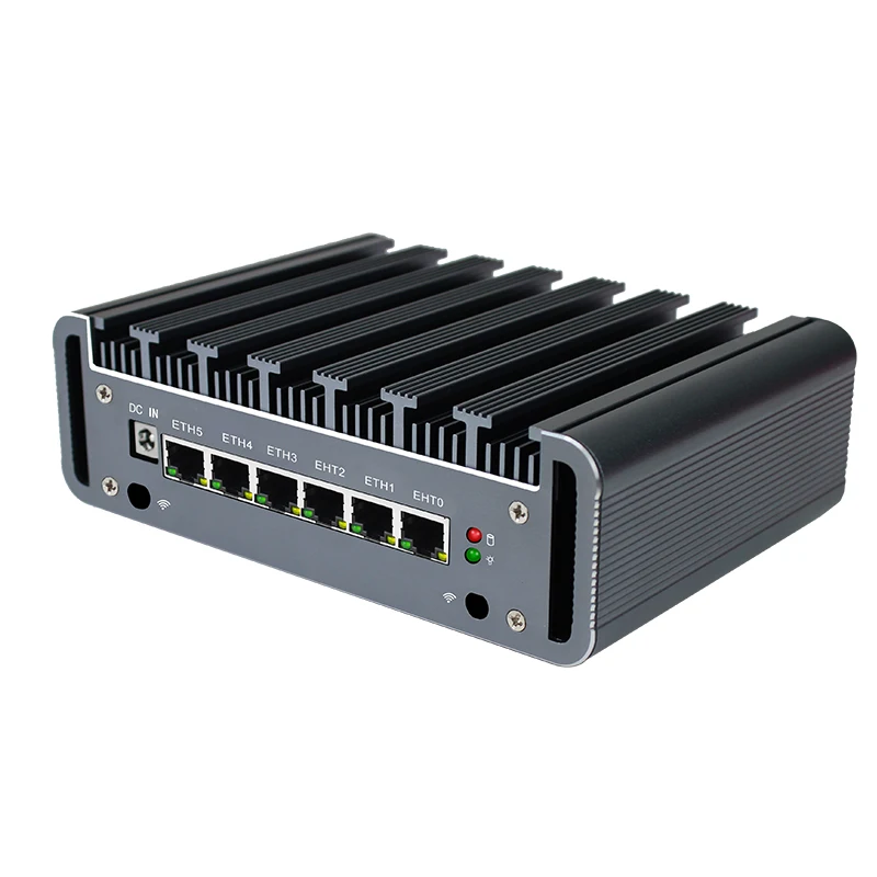 Fanless Mini Server PFsense Intel Core I3 8130U I7 10510U Celeron 3865U I211AT 6LAN RS232 4 * USB Router Router AES-NI Openwrt